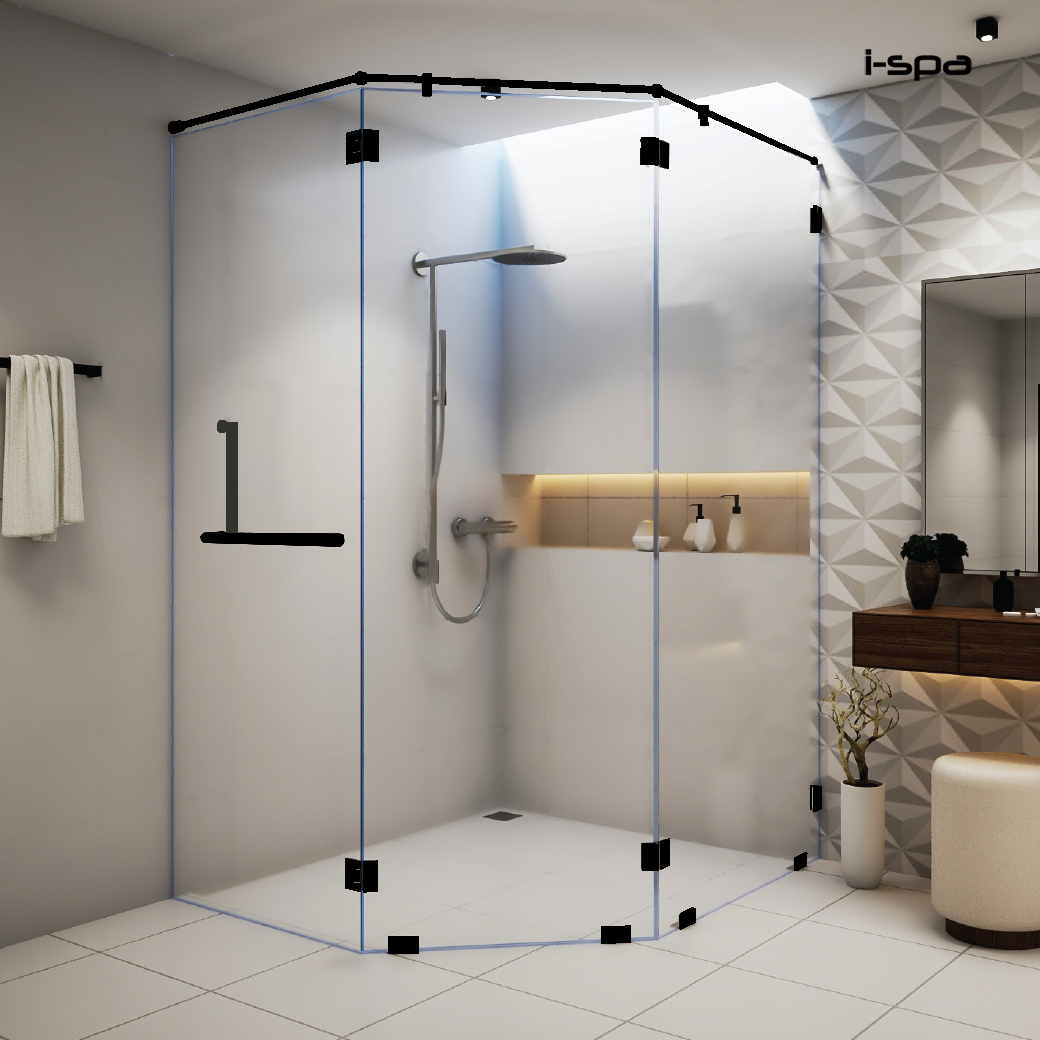 Sphere 13 Black Series ฉากกั้นอาบน้ำ, ตู้อาบน้ำ, กระจกกั้นห้องน้ำ กระจกบานเปลือย